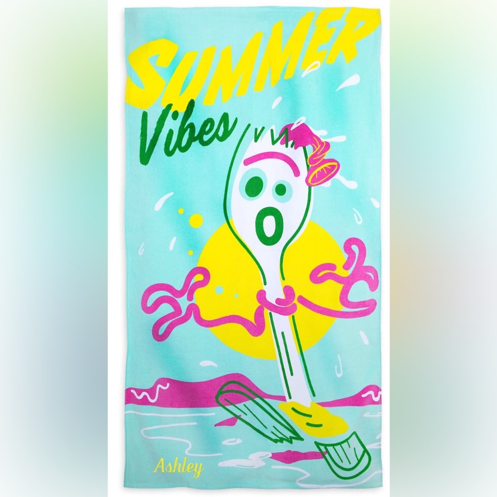 DISNEY PARKS Forky Beach Towel. Disney Pixar Toy Story. Summer Vibes. 34x64 in